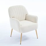 Velvet Accent Chair Beige