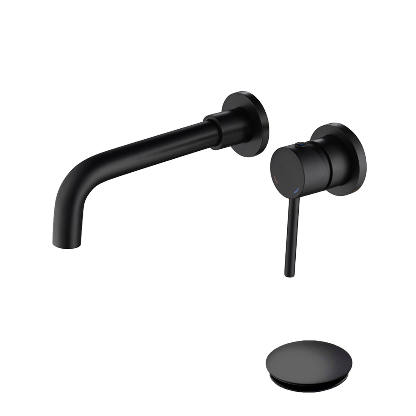 Wall Mounted Bathroom Sink Faucet Single Lever Pop-Up Drain