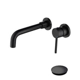 Wall Mounted Bathroom Sink Faucet Single Lever Pop-Up Drain