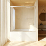 56-60" Wide x 60" High Tempered Glass Aluminum Sliding Shower Door