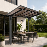 8x5ft Galvanized Steel Carport with Sloped PC Roof
