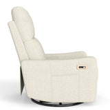 Velvet Recliner Swivel Power Beige