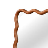 Yellowish Brown 24'x36' Wavy Rectangle Solid Wood Frame Decorative Mirror,For Be
