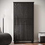 64.5'' Tall Accent 4Door Cabinet, Hollow Sideboard Buffet Cabinet
