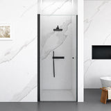32"W x 72"H Frameless Circular Pivot Shower Door in Matte Black With 1/4" (6mm)