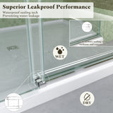 56-60"W x 60"H Frameless Sliding Tub Shower Door Enclosure