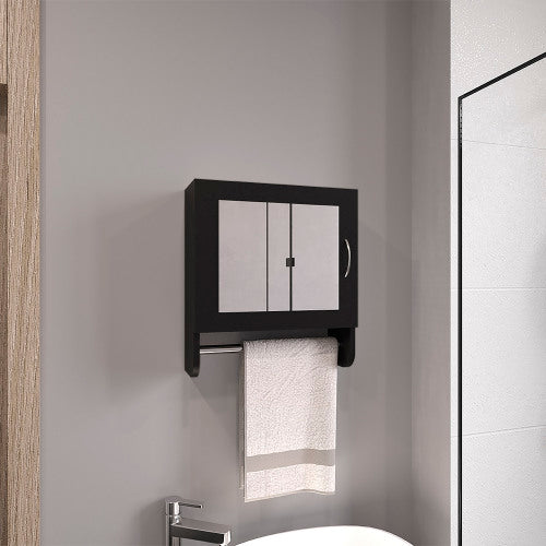 Mirror Medicine Cabinet - White - Towel Rack - 19.7" x 17.7"