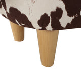 Fabric Ottoman Brown/White