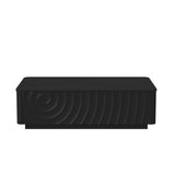 Square Engineered Wood Coffee Table with Storage Black