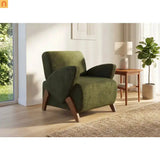 Accent Chair Plush Velvet Dark Green 28in Wide High-Resilience Foam