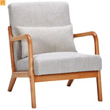 Accent Chair Mid Century Modern Polyester Beige Rubberwood 28.74in