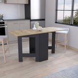 Folding Table Expandable 3-in-1 Design Black Macadamia