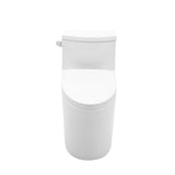 Modern One-Piece Elongated Toilet in White with Sleek Design