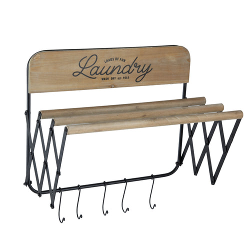 Accordion Laundry Rack 20x14x20 Brown Black