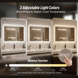 24" W x 32" H Rectangular Front-Lighted and Backlit LED Bathroom Mirror
