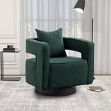 Boucle Accent Chair Swivel Green