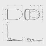 Smart Bidet Toilet Seat with Side Knob Adjustable Heated Seat