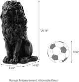 20.5" Lion Statue Resin Outdoor Guardian Sculpture Garden Decor