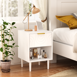 Engineered Wood Nightstand White