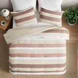 2-Piece Twin/Twin XL Comforter Set, Stripe Texture, Terracotta