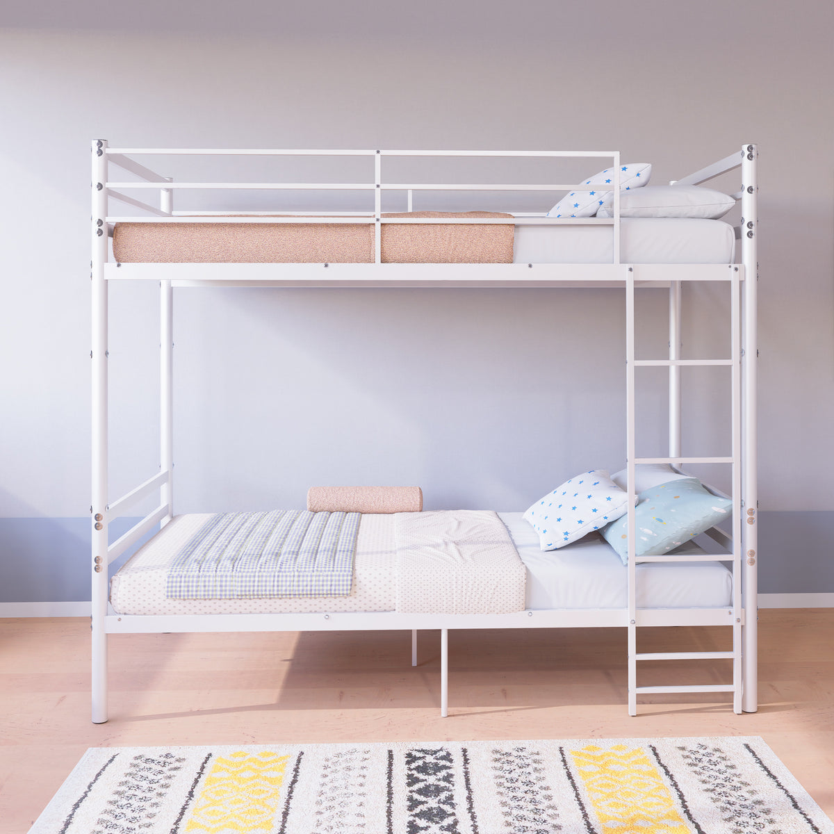 Twin Metal Bunk Bed White