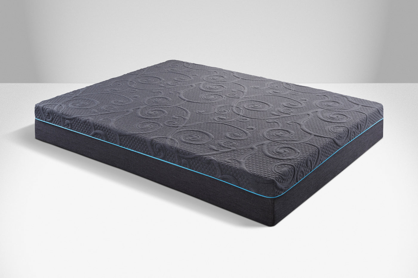 8' Gel-Infused Memory Foam Hybrid Mattress Firm Dark Gray