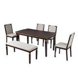 Solid Wood Dining Set Espresso