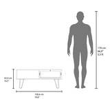 Coffee Table - Rectangular - Metal Legs - White and Natural Oak