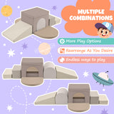 Colorful Soft Climb and Crawl Foam Playset 7 in 1, Soft Play Equipment Climb and