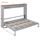 Queen Engineered Wood Murphy Bed Gray