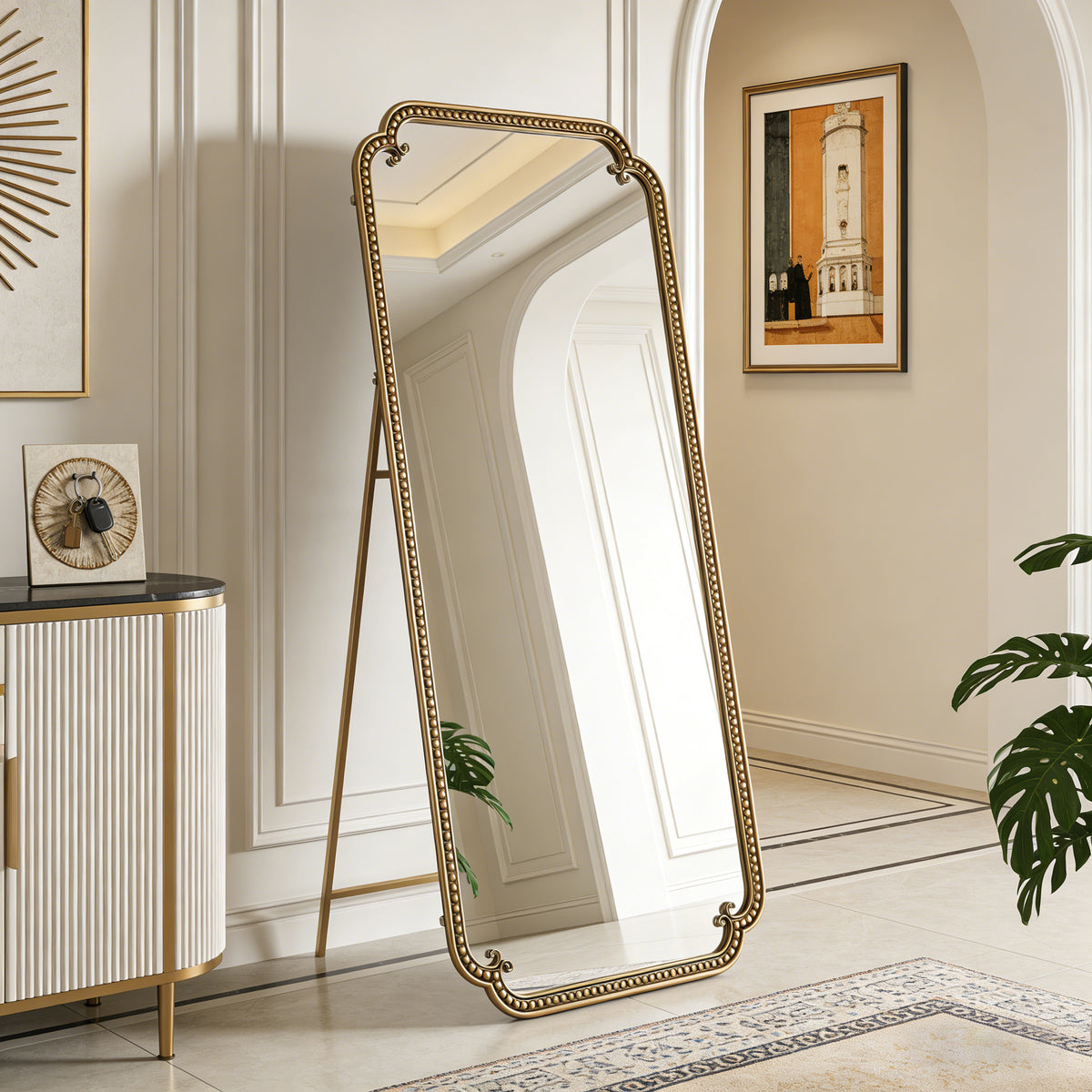 Full Length Mirror with Stand, 70.1"x31.9" Floor Standing Large Dressing Mirror