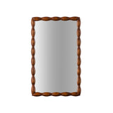 36.02" Mid-Century Modern Swirl Wood Frame Mirror