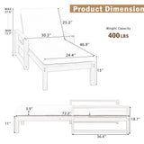 Outdoor Patio Furniture Set of 2 Acacia Wood Gray