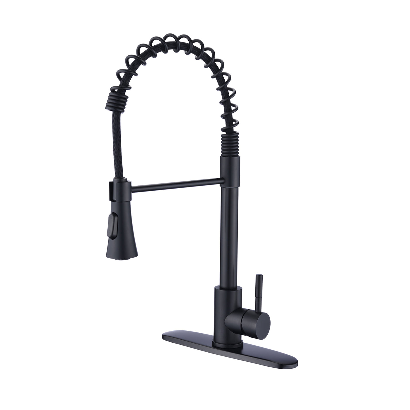 Commercial Kitchen Sink Faucet Matte Black Deck Plate