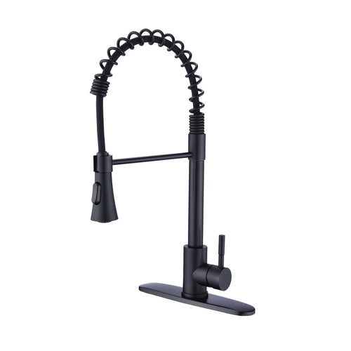 Commercial Kitchen Sink Faucet Matte Black Deck Plate