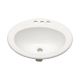 20x18 inches Modern White Ceramic Oval Undermount Bathroom Sink with 3 Faucet Ho