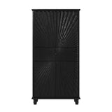 64.5'' Tall Accent 4Door Cabinet, Hollow Sideboard Buffet Cabinet