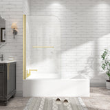 31"-32" W x 55" H Brushed Gold Frameless Pivot Shower Door