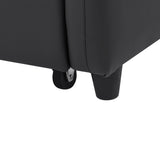 Convertible Sleeper Sofa Bed Loveseat Black PU Leather USB Ports
