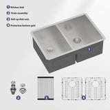 Double Bowl(50/50) Undermount Sink- 28"x19"x10" Double Bowl Kitchen Sink