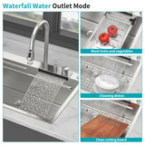 33" Drop in Waterfall Kitchen Sink
