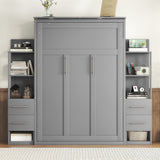 Full Engineered Wood Murphy Bed Gray