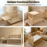 Solid Wood Baby Bassinets Wooden Bedside Bassinet Portable Mini Baby Crib