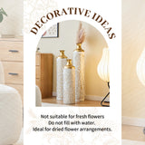 Large Glazed Metal Droplet Vase - White Modern Home Decor