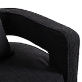 Boucle Accent Chair Swivel Black