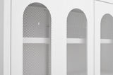 White Metal Double Door Shoe Cabinet 31.49"x13.77"x46.45