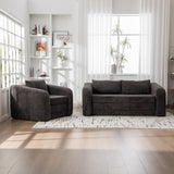 Sofa Bed Convertible Chenille Gray Queen Sleeper
