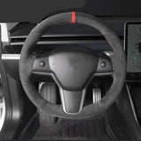Steering Wheel Cover Alcantara Compatible With Model S & X Grip