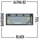Alpha 82 - 75% Wireless Keyboard Barebone Kit with knob