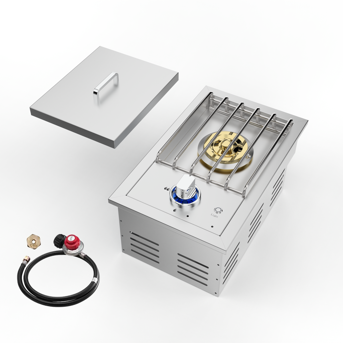 Single Grilling Side Burner, 17,000BTU Liquid Propane Side Burner
